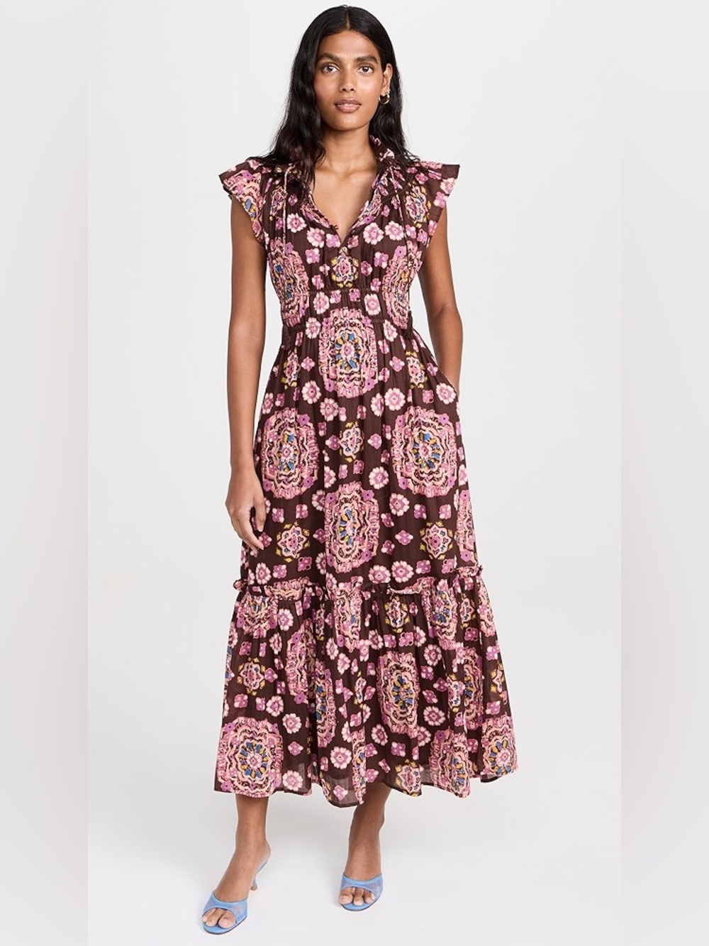 Cleobella Indira Ankle Dress in Avalon Size S